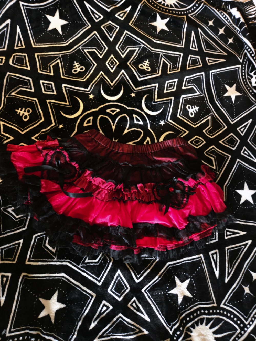 Tripp NYC Red and Black Gothic Heart Tutu Skirt